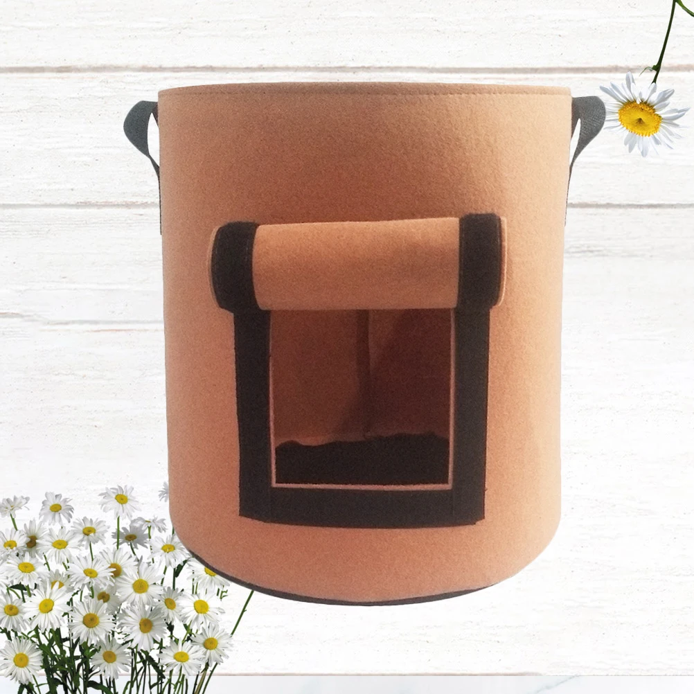 10 Gallon Plant Growing Bag Brown Heavy Duty Non Woven Fabric Waterproof Breathable For Sweet Potato Peanut Planting Use 
10 Gallon Plant Growing Bag Brown Heavy Duty Non Woven Fabric Waterproof Breathable For Sweet Potato Peanut Planting Use