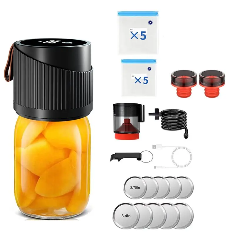 BAAO-For Kitchen For RV Travel 4-In-1 Electric Jar Vacuum Sealer Kit For Wide Or Regular Mouth Jars Wine Bottles Food Storage
BAAO-For Kitchen For RV Travel 4-In-1 Electric Jar Vacuum Sealer Kit For Wide Or Regular Mouth Jars Wine Bottles Food Storage
