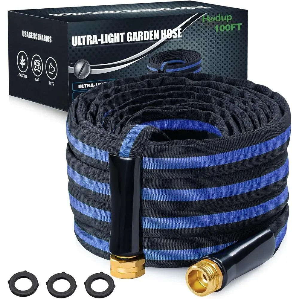 Ultra Lightweight 100FT Garden Hose - Heavy-Duty Kink-Free Flexible Hose, Non-Expanding Design with Aluminum Brass Fittings, Cru
Ultra Lightweight 100FT Garden Hose - Heavy-Duty Kink-Free Flexible Hose, Non-Expanding Design with Aluminum Brass Fittings, Cru