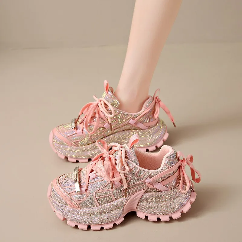New 2026 Fashion Chunky Sneakers Women Full Diamond Strap Thick Soled Casual Sports Shoes Pink Colors Sneakers Zapatos Mujer
New 2026 Fashion Chunky Sneakers Women Full Diamond Strap Thick Soled Casual Sports Shoes Pink Colors Sneakers Zapatos Mujer