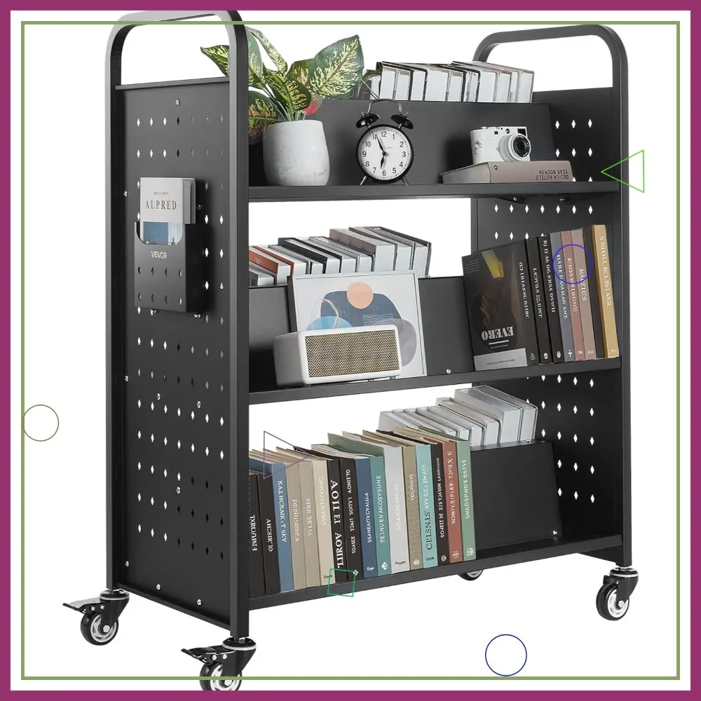 Прочная передвижная библиотечная тележка с грузоподъемностью 330 фунтов, двусторонними W-образными полками и блокируемыми колесами для дома, офиса, школы
Прочная передвижная библиотечная тележка с грузоподъемностью 330 фунтов, двусторонними W-образными полками и блокируемыми колесами для дома, офиса, школы