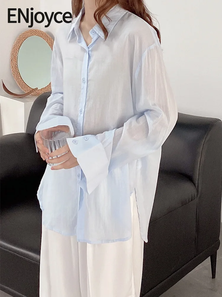 ENjoyce Women Thin Cotton Linen Blouse Shirt Ladies Workwear Korean Fashion Long Sleeve Sun Protection Tops Spring Summer
ENjoyce Women Thin Cotton Linen Blouse Shirt Ladies Workwear Korean Fashion Long Sleeve Sun Protection Tops Spring Summer