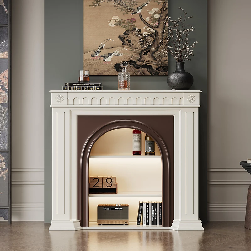 French cream style all solid wood fireplace decorative cabinet American retro living room fireplace side cabinet entry
French cream style all solid wood fireplace decorative cabinet American retro living room fireplace side cabinet entry
