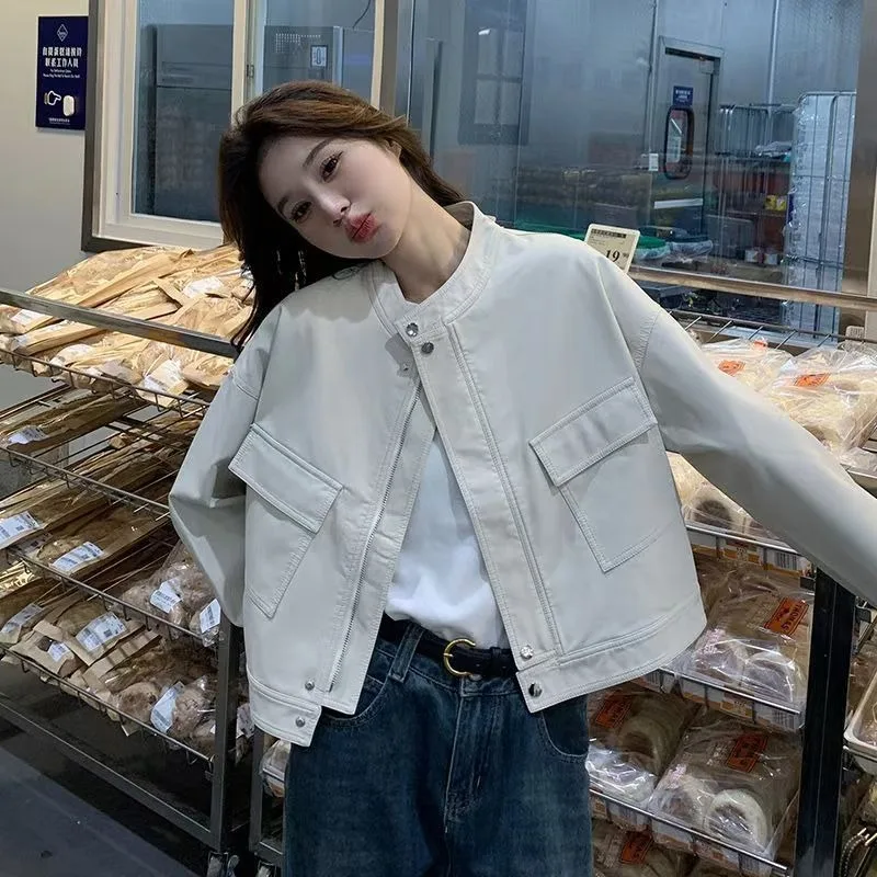 High-end Leather Jacket Women's Short 2026 Spring And Autumn New Versatile Fashion Loose Foreign Locomotive Leather Jacket Black
High-end Leather Jacket Women's Short 2026 Spring And Autumn New Versatile Fashion Loose Foreign Locomotive Leather Jacket Black