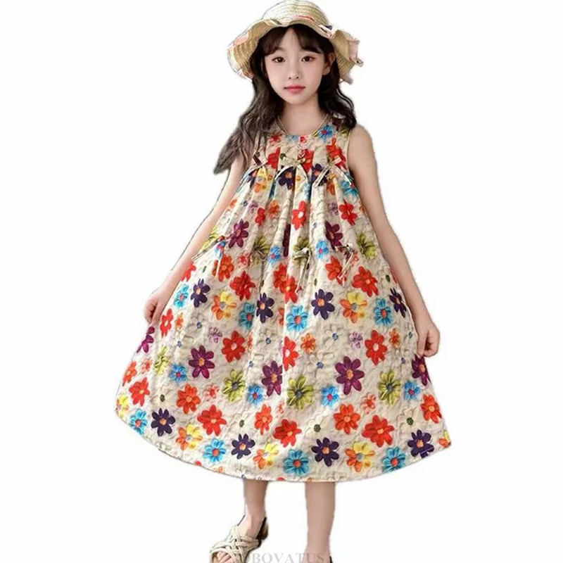 New Fashion Girl Sleeveless Flower Dress With Hat Free Elegant Kids Princess Summer Clothing Outerwear Baby Child Floral Dress
New Fashion Girl Sleeveless Flower Dress With Hat Free Elegant Kids Princess Summer Clothing Outerwear Baby Child Floral Dress