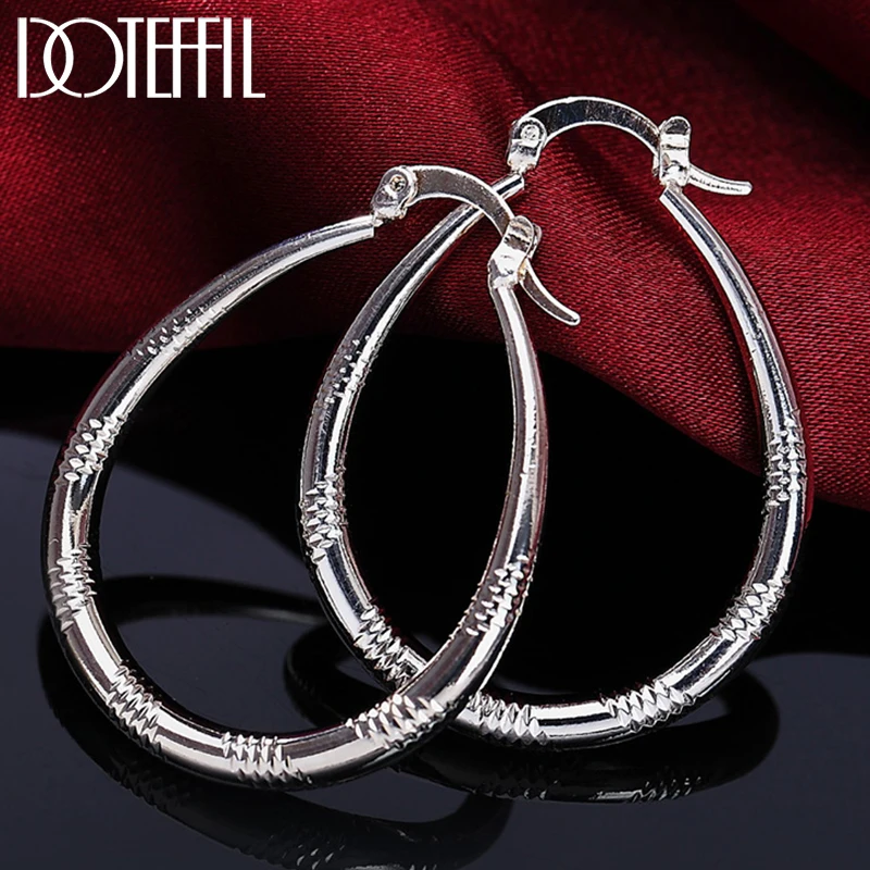 DOTEFFIL Grain Circle Hoop Earrings 925 Sterling Silver For Women Lady Best Gift Fashion Charm Silver Wedding Jewelry
DOTEFFIL Grain Circle Hoop Earrings 925 Sterling Silver For Women Lady Best Gift Fashion Charm Silver Wedding Jewelry