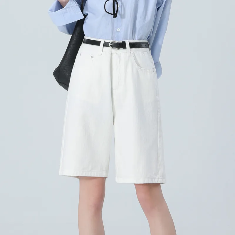 White High Waist Wide Legs Knee Length Jeans Shorts Women Summer Casual Korean Fashion Straight Denim Short Pants Femlae Baggy
White High Waist Wide Legs Knee Length Jeans Shorts Women Summer Casual Korean Fashion Straight Denim Short Pants Femlae Baggy
