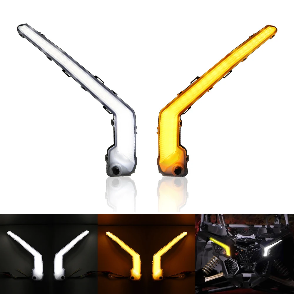 Передние светодиодные сигнальные фары (LED Signature Lights) с функцией поворотников для Can-Am Maverick X3 XDS XRS Max Turbo R Trail Sport Max 2017-2022
Передние светодиодные сигнальные фары (LED Signature Lights) с функцией поворотников для Can-Am Maverick X3 XDS XRS Max Turbo R Trail Sport Max 2017-2022