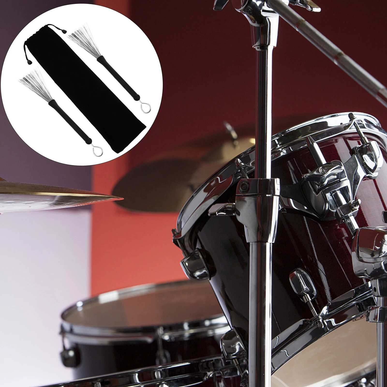 Metal Drum Brush Set Wire Brushes Black Drawstring Bag for Steel Drumstick Stainless Retractable Comfortable Grip
Metal Drum Brush Set Wire Brushes Black Drawstring Bag for Steel Drumstick Stainless Retractable Comfortable Grip