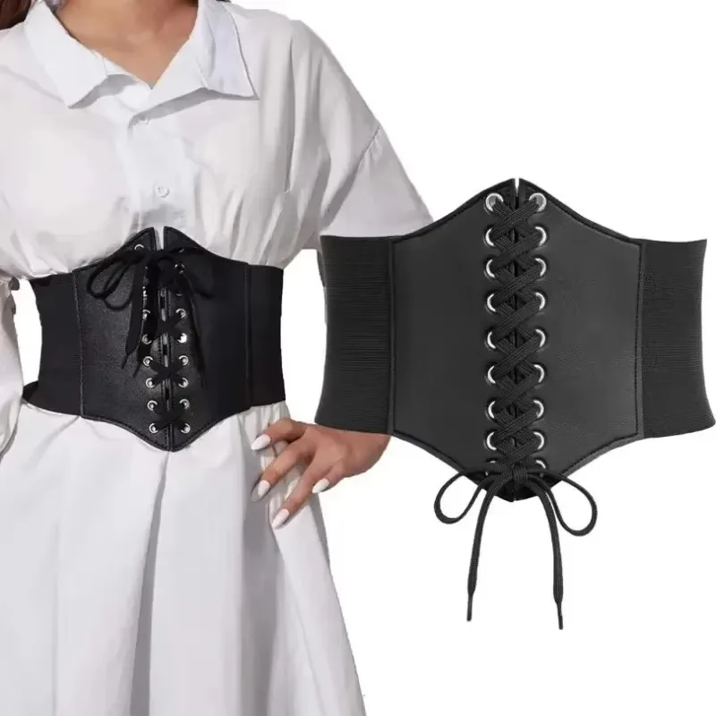 Women's Corset Belt Gothic Fashion PU Leather Female Lace-up Corset Belts Slimming Waist Vintage Corset Black Wide Belt for Girl
Women's Corset Belt Gothic Fashion PU Leather Female Lace-up Corset Belts Slimming Waist Vintage Corset Black Wide Belt for Girl