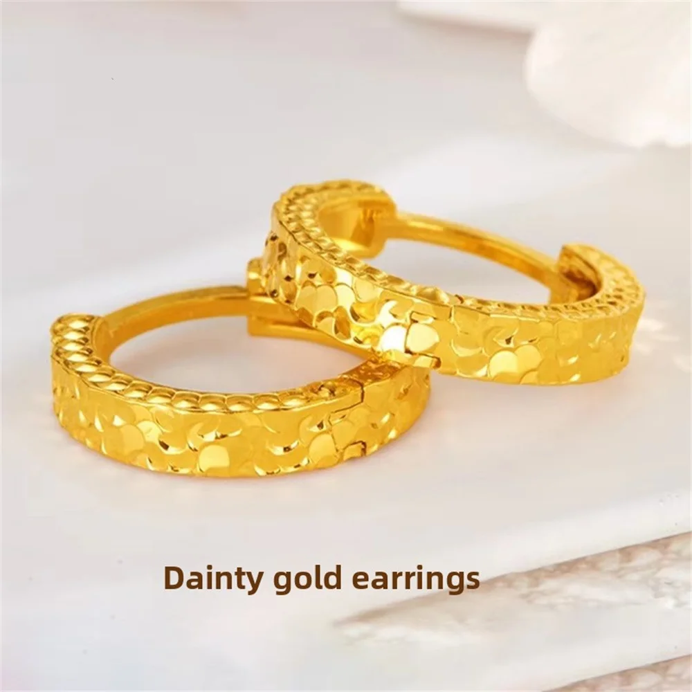 Women 24K AU999 Gold Sparkling Ice Shard Circle Earrings, Moderate Size, Skin Brightening Shimmer Luxury Real Gold Jewelry
Women 24K AU999 Gold Sparkling Ice Shard Circle Earrings, Moderate Size, Skin Brightening Shimmer Luxury Real Gold Jewelry
