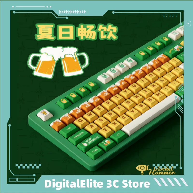 Summer Drink Themed Mechanical Keycap Set 143 Pbt Keys Vibrant Heat-Sublimation Printing Kca Profile Height Unique Custom Design
Summer Drink Themed Mechanical Keycap Set 143 Pbt Keys Vibrant Heat-Sublimation Printing Kca Profile Height Unique Custom Design