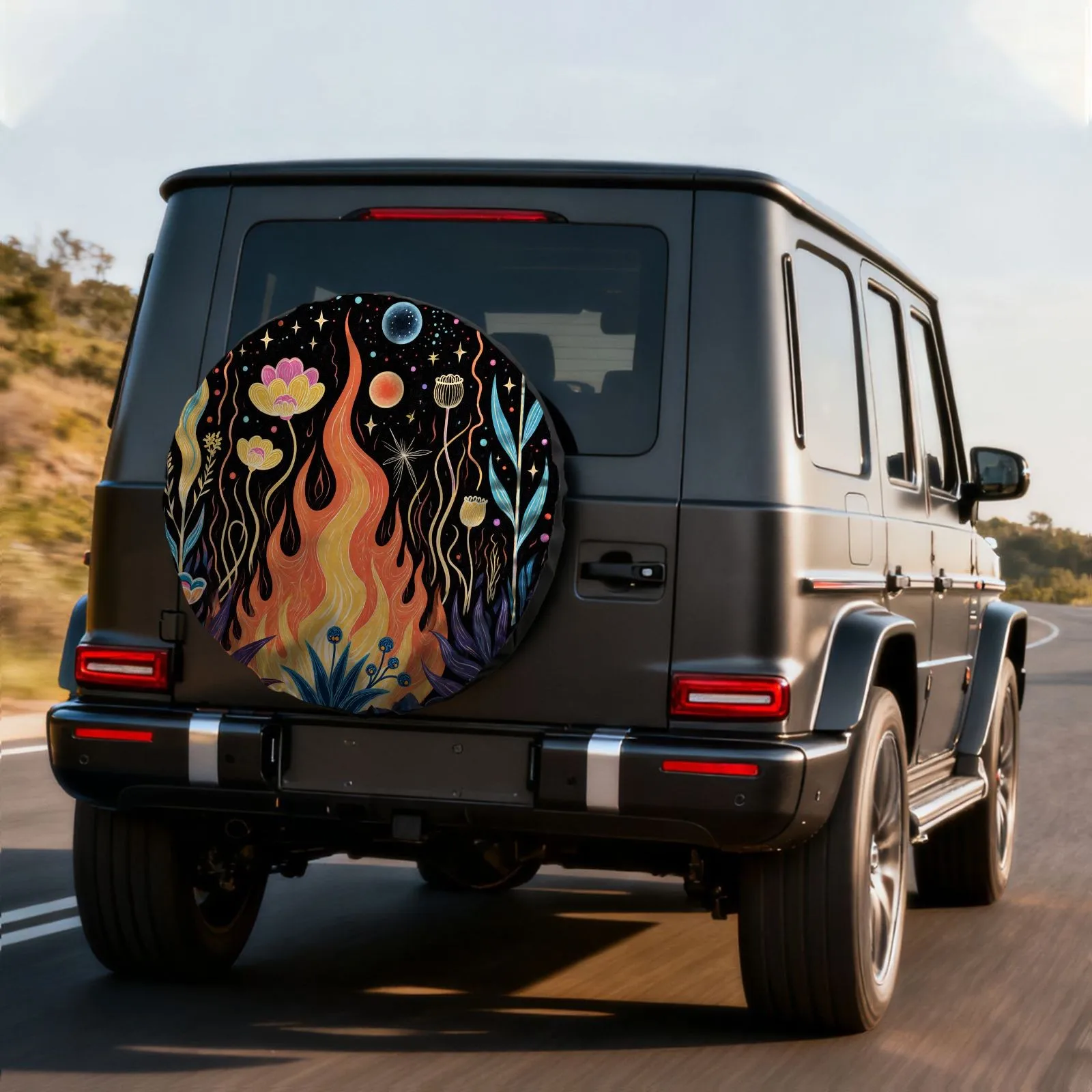 Dreamy Flame Plant Starry Sky Spare Tire Cover Universal Protector Durable Polyester
Dreamy Flame Plant Starry Sky Spare Tire Cover Universal Protector Durable Polyester