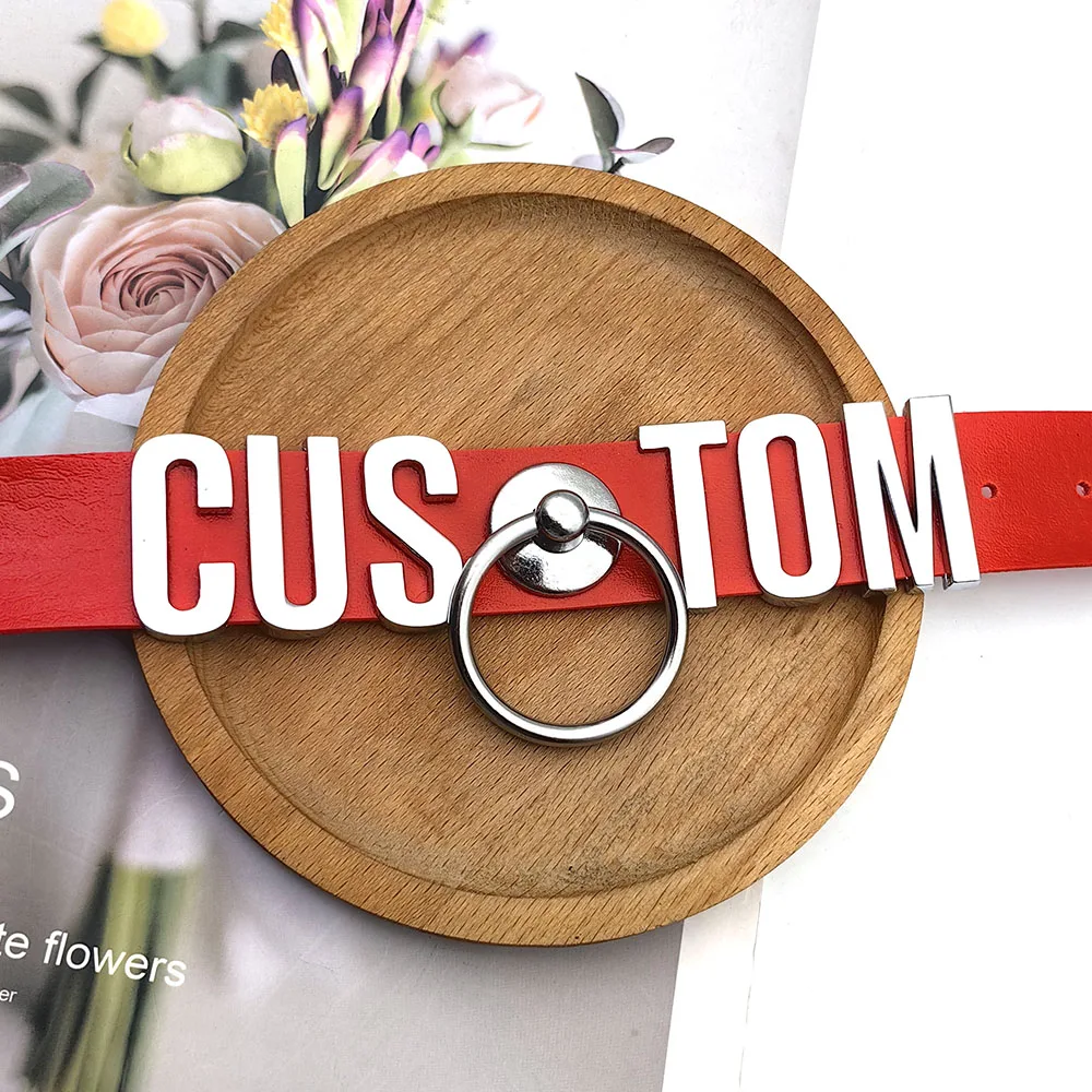 Red Leather Large Ring Pendant Collar Customized Letters Choker Necklace DIY Personalized Buckle Hoop Chocker Jewelry Cosplay
Red Leather Large Ring Pendant Collar Customized Letters Choker Necklace DIY Personalized Buckle Hoop Chocker Jewelry Cosplay