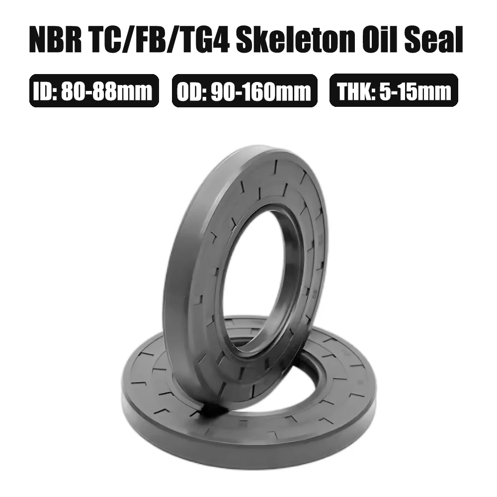 ID: 80-88mm OD: 90-160mm Thickness 5-15mm Black NBR TC/FB/TG4 Skeleton Oil Seal Nitrile Butadiene Rubber Gasket Sealing Rings
ID: 80-88mm OD: 90-160mm Thickness 5-15mm Black NBR TC/FB/TG4 Skeleton Oil Seal Nitrile Butadiene Rubber Gasket Sealing Rings