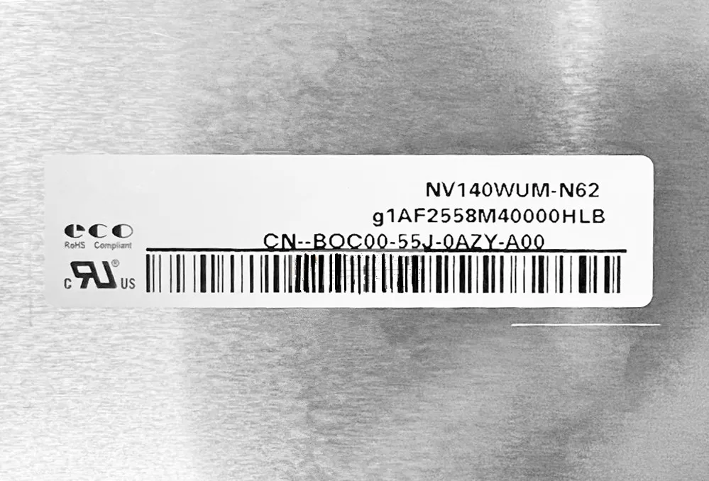 NV140WUM-N62 14.0'' Laptop LCD Screen Display Panel Matrix 1920×1200 EDP 30 Pins
NV140WUM-N62 14.0'' Laptop LCD Screen Display Panel Matrix 1920×1200 EDP 30 Pins