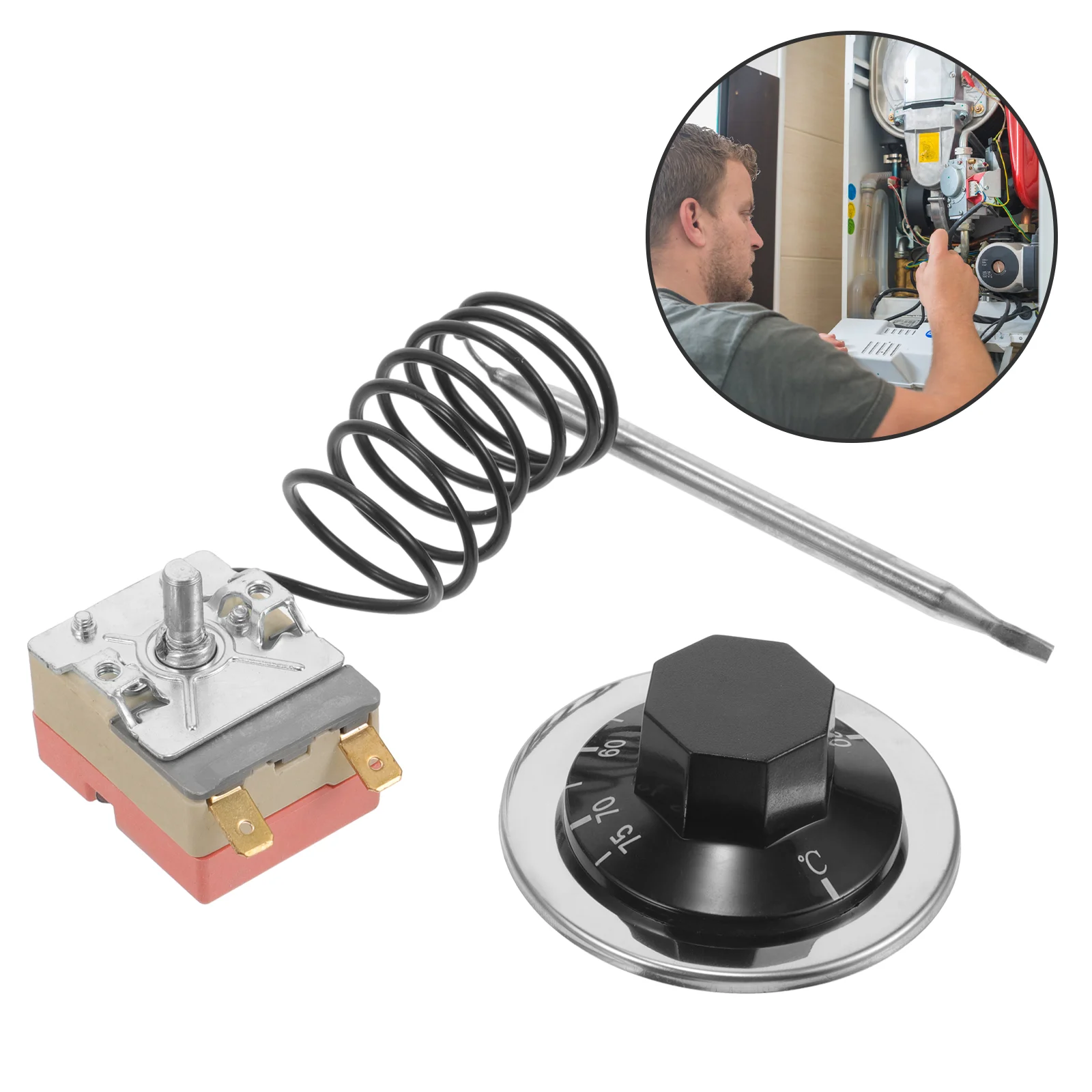 Thermostat Adjustable Oven for Gas Capillary Mechanical Control Replacement Electric
Thermostat Adjustable Oven for Gas Capillary Mechanical Control Replacement Electric