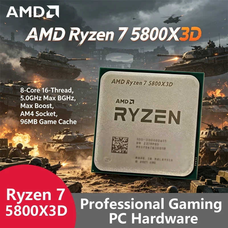 AMD Ryzen 7 5800X3D AM4 3D V-Cache Processor, 8C16T, 5.0GHz Boost, 96MB L3, 105W DDR4 Tray Chip Without Cooling Fan
AMD Ryzen 7 5800X3D AM4 3D V-Cache Processor, 8C16T, 5.0GHz Boost, 96MB L3, 105W DDR4 Tray Chip Without Cooling Fan