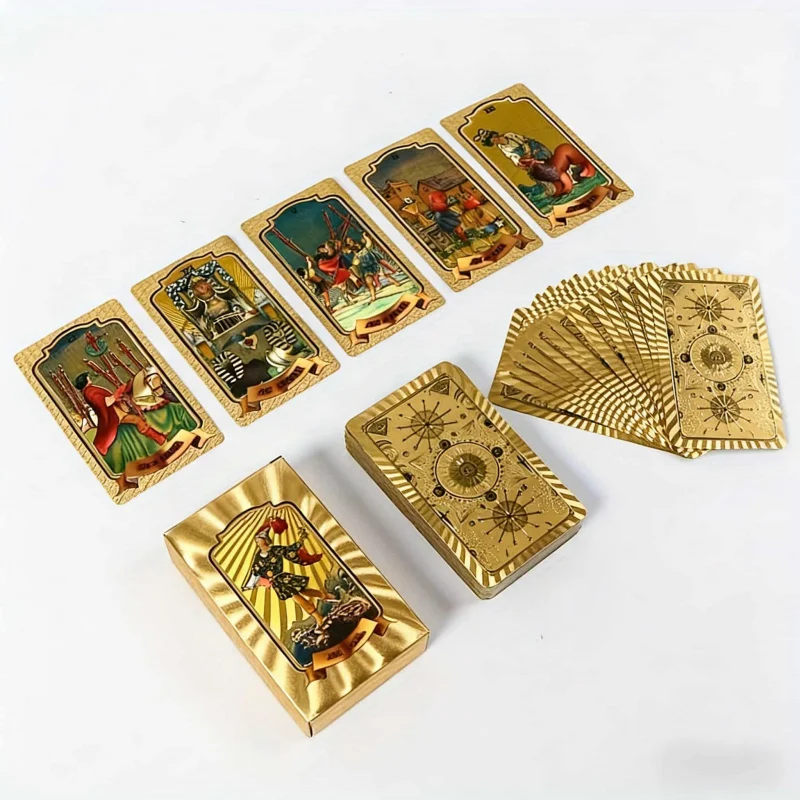 Цветные пластиковые карты для Таро с золотым тиснением, водонепроницаемые, для настольных и развлекательных игр, для вечеринок
Цветные пластиковые карты для Таро с золотым тиснением, водонепроницаемые, для настольных и развлекательных игр, для вечеринок