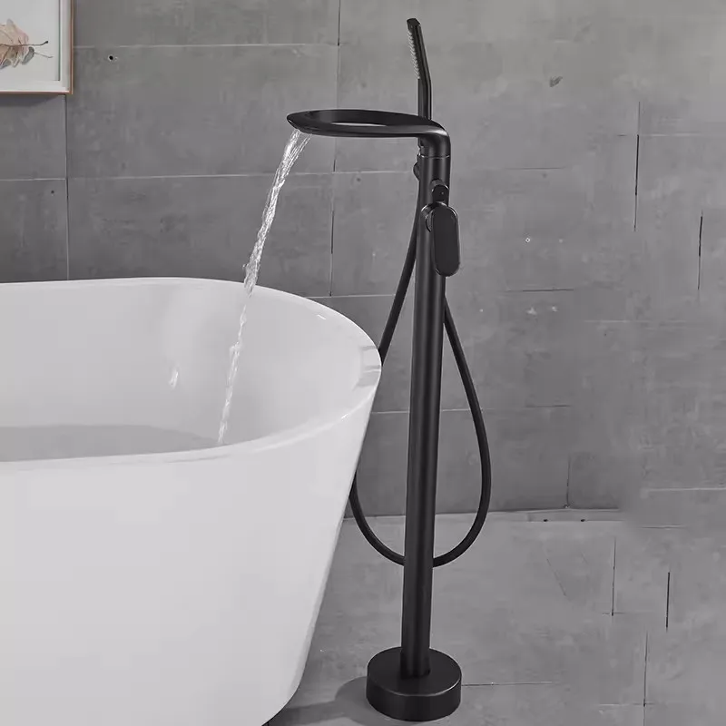 Black Bathtub Faucet Set Floor Decked Brass Waterfall Bathtub Mixer Morden Style Bathroom Taps
Black Bathtub Faucet Set Floor Decked Brass Waterfall Bathtub Mixer Morden Style Bathroom Taps