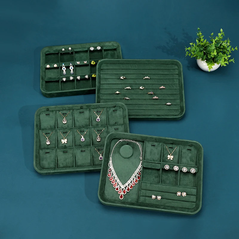Dark green velvet belt cover jewelry tray ring stud earrings necklace pendant bracelet storage and display tray
Dark green velvet belt cover jewelry tray ring stud earrings necklace pendant bracelet storage and display tray