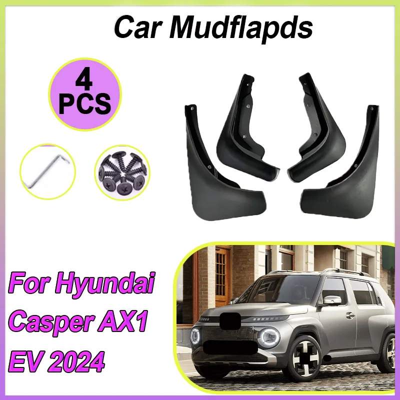 4PCS For Hyundai Casper AX1 EV 2024 Mudflaps Fender Mudguards Mud Flaps Car Tire Front Rear Wheels Fender Auto Accessories Black
4PCS For Hyundai Casper AX1 EV 2024 Mudflaps Fender Mudguards Mud Flaps Car Tire Front Rear Wheels Fender Auto Accessories Black