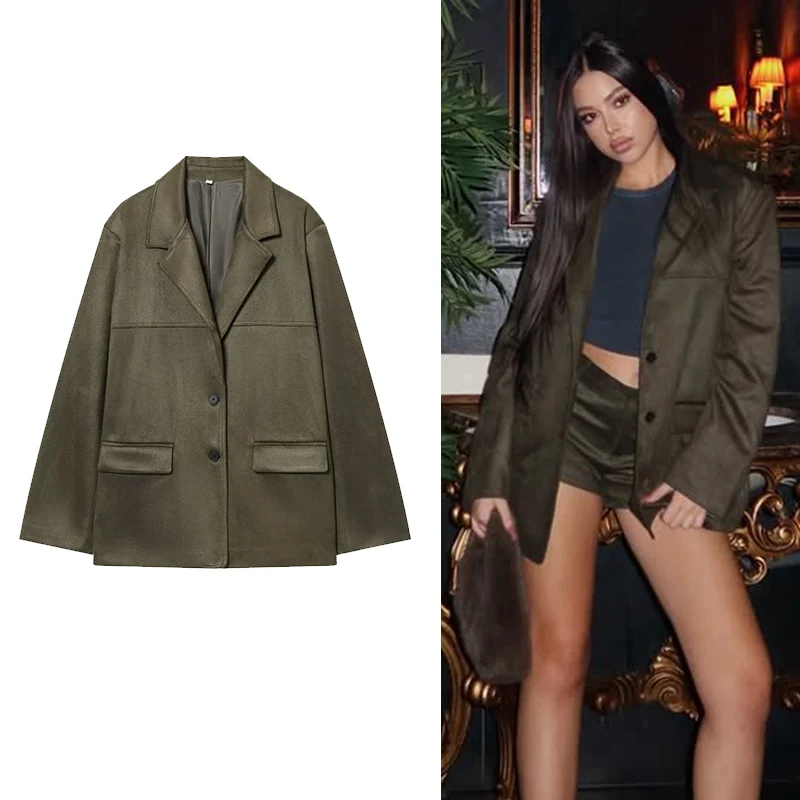 2025 винтажный женский пиджак из искусственной замши, однобортные пиджаки, осенне-зимнее повседневное пальто, женская свободная новая верхняя одежда
2025 винтажный женский пиджак из искусственной замши, однобортные пиджаки, осенне-зимнее повседневное пальто, женская свободная новая верхняя одежда