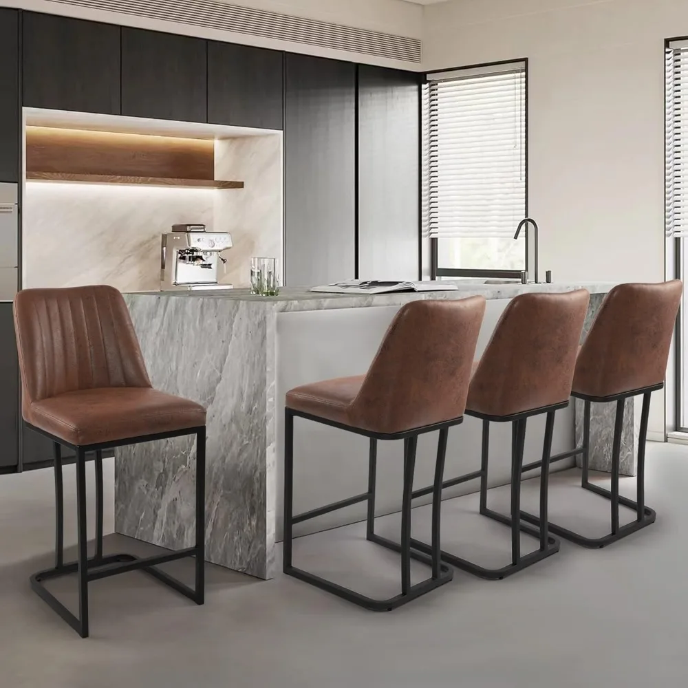 Bar Stools Set of 4, 24.8 inch Modern Upholstered Fabric Counter Height Barstools, Kitchen Island Chairs with Footrest and Blac
Bar Stools Set of 4, 24.8 inch Modern Upholstered Fabric Counter Height Barstools, Kitchen Island Chairs with Footrest and Blac