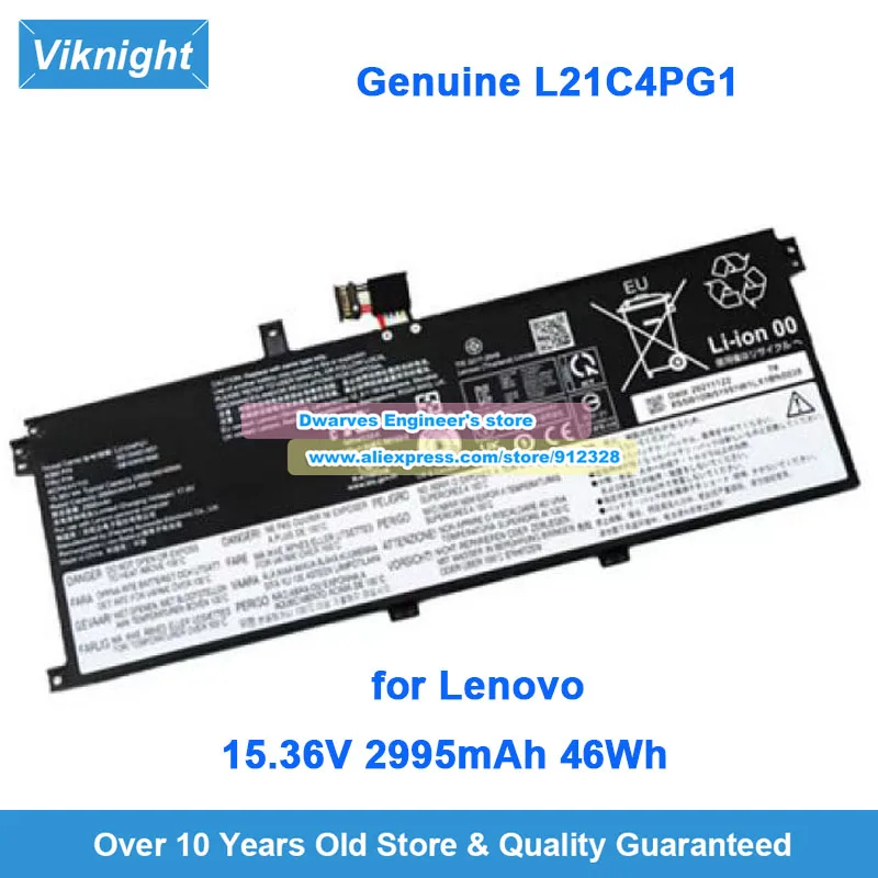Genuine L21C4PG1 L21D4PG1 Battery 15.36V 46Wh for Lenovo ThinkPad L13 Gen 3 21B3 21B5 21B9 21BB Gen 4 21FN 21FG 21FR 21FJ
Genuine L21C4PG1 L21D4PG1 Battery 15.36V 46Wh for Lenovo ThinkPad L13 Gen 3 21B3 21B5 21B9 21BB Gen 4 21FN 21FG 21FR 21FJ