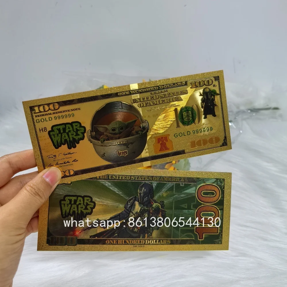 Золотые банкноты и карты с изображением Маленького Йоды из фильма «Мандалорец» (Звездные войны), коллекционный сувенир, подарок
Золотые банкноты и карты с изображением Маленького Йоды из фильма «Мандалорец» (Звездные войны), коллекционный сувенир, подарок