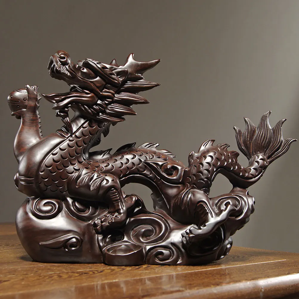 Wooden Dragon Statue 15CM Black Rosewood Carved Decor Home Office Living Room Desk Bar Study Chinese Style Wooden Figurine
Wooden Dragon Statue 15CM Black Rosewood Carved Decor Home Office Living Room Desk Bar Study Chinese Style Wooden Figurine