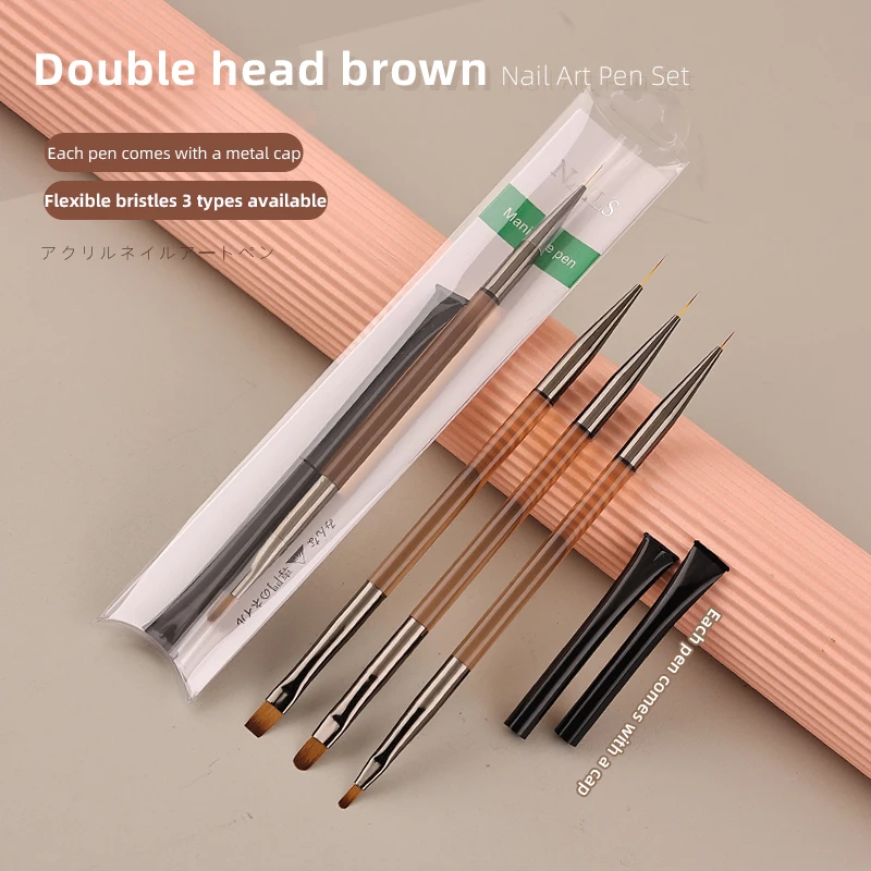 3pcs Double-end Nail Art Brush Set Glue UV Gel Thin Liner Flat Brush Dual Detail Brush Drawing Pen Nail Tools For manicure
3pcs Double-end Nail Art Brush Set Glue UV Gel Thin Liner Flat Brush Dual Detail Brush Drawing Pen Nail Tools For manicure