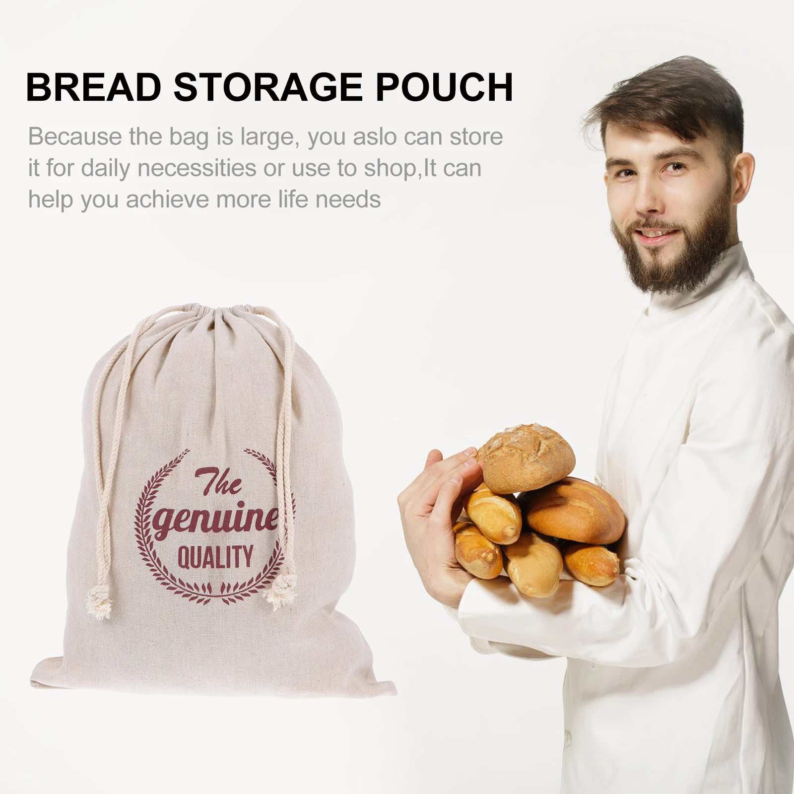 Linen Bread Bag Unbleached Reusable Storage Drawstring Large Size Cotton Kitchen Barware Bread Grains Fruits Vegetables
Linen Bread Bag Unbleached Reusable Storage Drawstring Large Size Cotton Kitchen Barware Bread Grains Fruits Vegetables