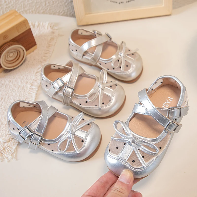 Girls Silver Mary Jane Shoes Soft Sole Non Slip Toddler Princess Children's Sandals Bow Summer Breathable Casual Footwear Kids
Girls Silver Mary Jane Shoes Soft Sole Non Slip Toddler Princess Children's Sandals Bow Summer Breathable Casual Footwear Kids