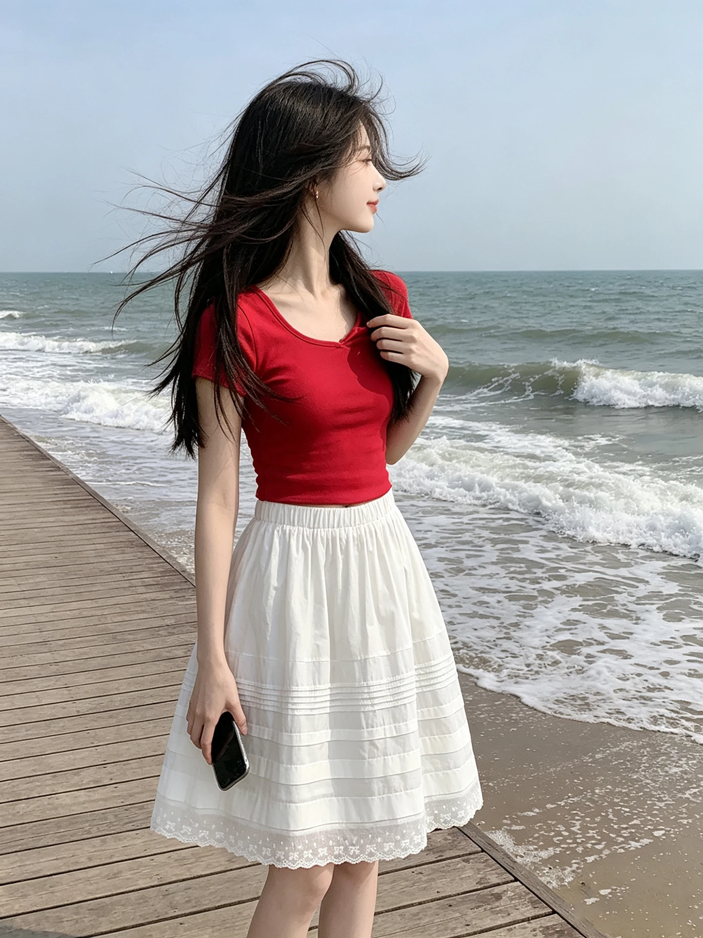 Korean Style High Waist A-Line Skirt Women's Lace Trim Slimming for Pear Shaped Body Summer Fashion Ladies Skirts
Korean Style High Waist A-Line Skirt Women's Lace Trim Slimming for Pear Shaped Body Summer Fashion Ladies Skirts