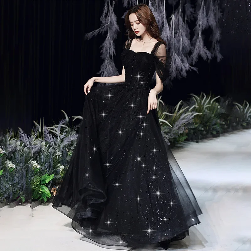 Black Evening Dress, French 2024 New Annual Performance Dress, Shiny Sequin Suspender V-neck Slim Fit Dress
Black Evening Dress, French 2024 New Annual Performance Dress, Shiny Sequin Suspender V-neck Slim Fit Dress