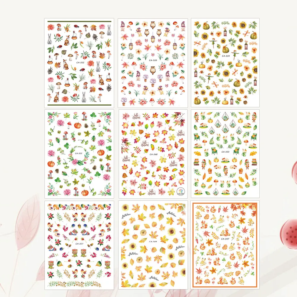 Embossed Nail Sticker Kiss Stickers Autumn Leaves Fall Leaf Decals Floral Glitter Fake Fingernail
Embossed Nail Sticker Kiss Stickers Autumn Leaves Fall Leaf Decals Floral Glitter Fake Fingernail