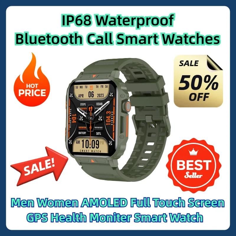 IP68 Waterproof Bluetooth Call Smart Watches Men Women AMOLED Full Touch Screen GPS Health Moniter Smart Watch
IP68 Waterproof Bluetooth Call Smart Watches Men Women AMOLED Full Touch Screen GPS Health Moniter Smart Watch