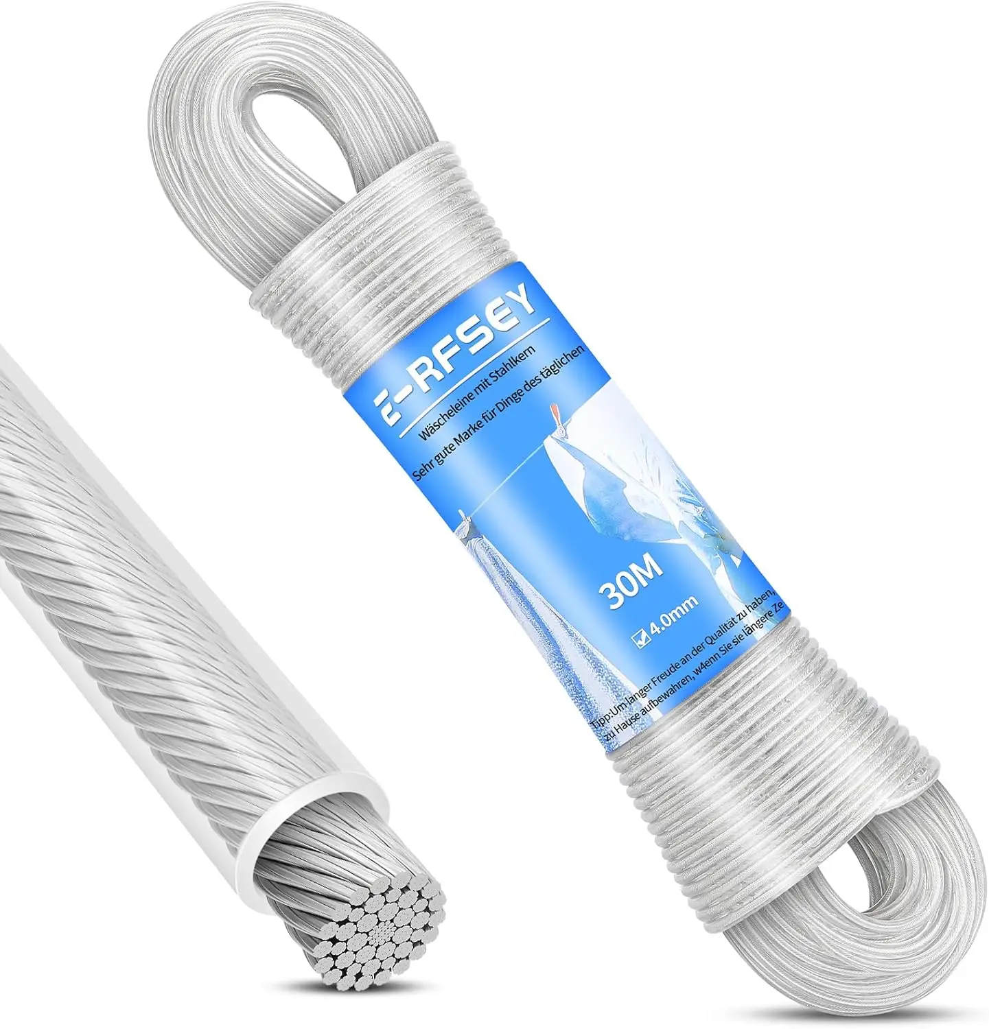 Heavy-Duty 98-Ft Outdoor Clothesline, 4mm Steel Core, Rust-Proof, Supports 260 lbs
Heavy-Duty 98-Ft Outdoor Clothesline, 4mm Steel Core, Rust-Proof, Supports 260 lbs