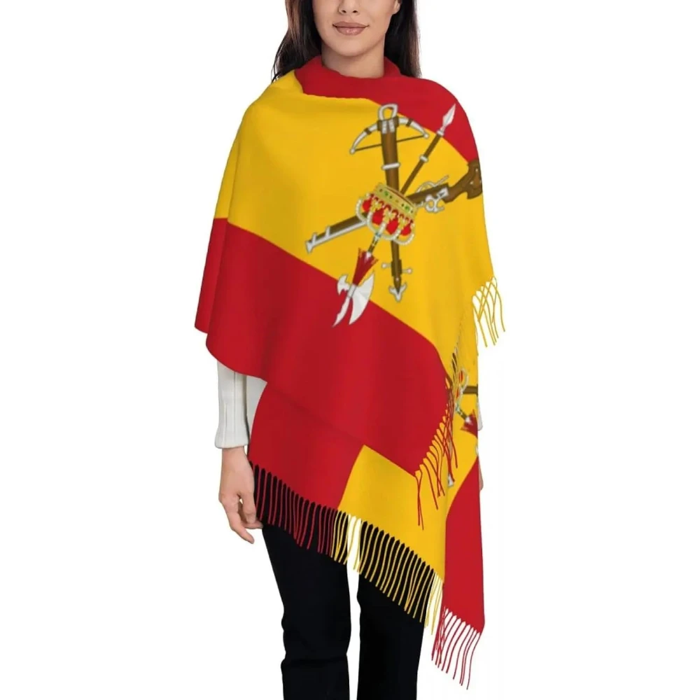 Зимний вязаный шарф для женщин - шарф с флагом испанского легиона для женщин, зима-осень, кашемировая шаль 
Зимний вязаный шарф для женщин - шарф с флагом испанского легиона для женщин, зима-осень, кашемировая шаль