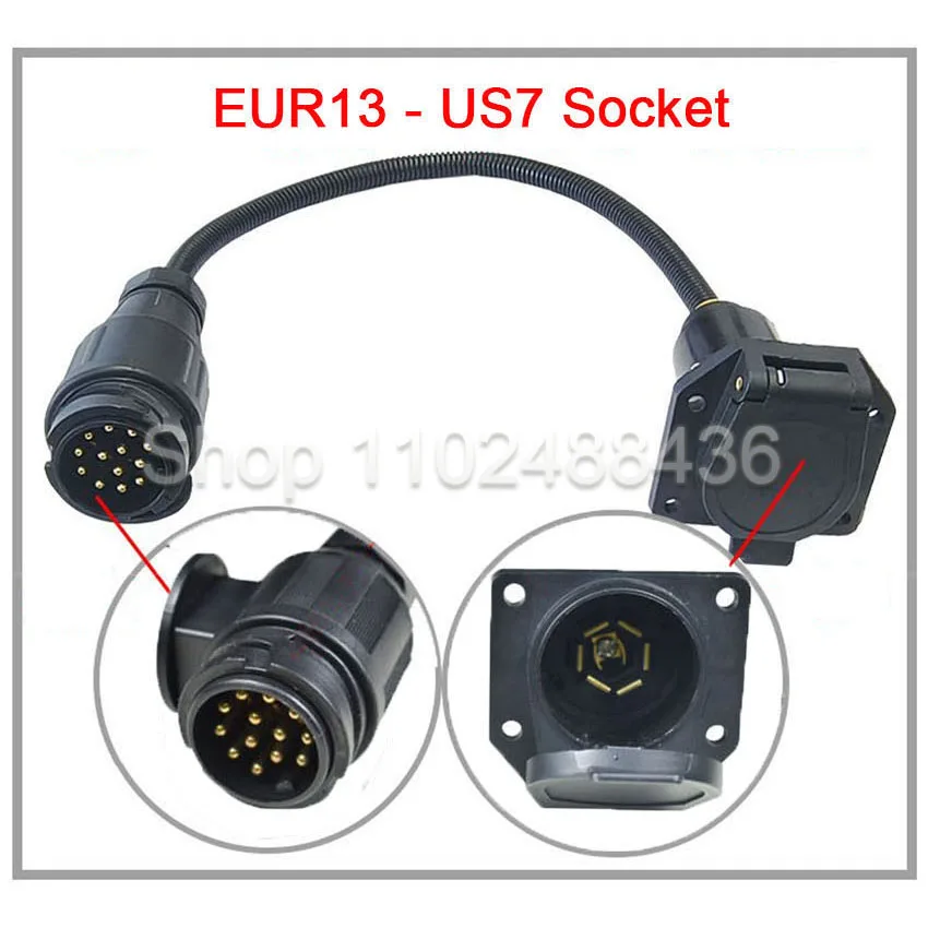Адаптер для прицепа RV, 7/13-контактная розетка европейского стандарта, конвертирующая в 7-контактную вилку для прицепа США, детали для прицепа, лодки, грузовика
Адаптер для прицепа RV, 7/13-контактная розетка европейского стандарта, конвертирующая в 7-контактную вилку для прицепа США, детали для прицепа, лодки, грузовика