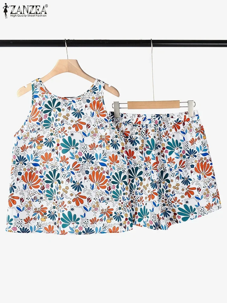 ZANZEA 2025 Summer 2PC Shorts Sets Women Printing Sleeveless Tops Elastic Waist Short Casual Korean Outfits Pocket Matching Sets
ZANZEA 2025 Summer 2PC Shorts Sets Women Printing Sleeveless Tops Elastic Waist Short Casual Korean Outfits Pocket Matching Sets