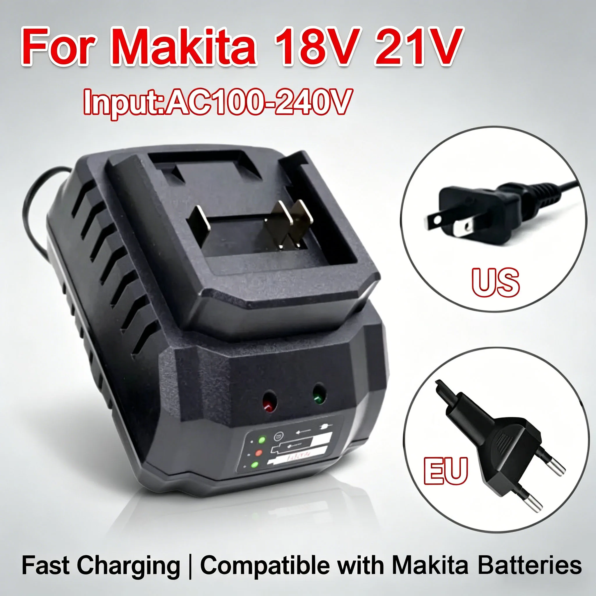 Portable Battery Charger For Makita 18V 21V Li-ion Battery Fast Charger BatteryReplacement EU Plug Us Plug Charging Tool
Portable Battery Charger For Makita 18V 21V Li-ion Battery Fast Charger BatteryReplacement EU Plug Us Plug Charging Tool