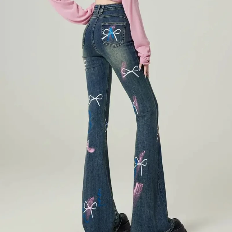 Graphic Cowboy Pants for Woman Pattern With Print High Waist Shot Flare Trousers Wide Leg Grunge Y2k Shiny Women's Flared Jeans
Graphic Cowboy Pants for Woman Pattern With Print High Waist Shot Flare Trousers Wide Leg Grunge Y2k Shiny Women's Flared Jeans
