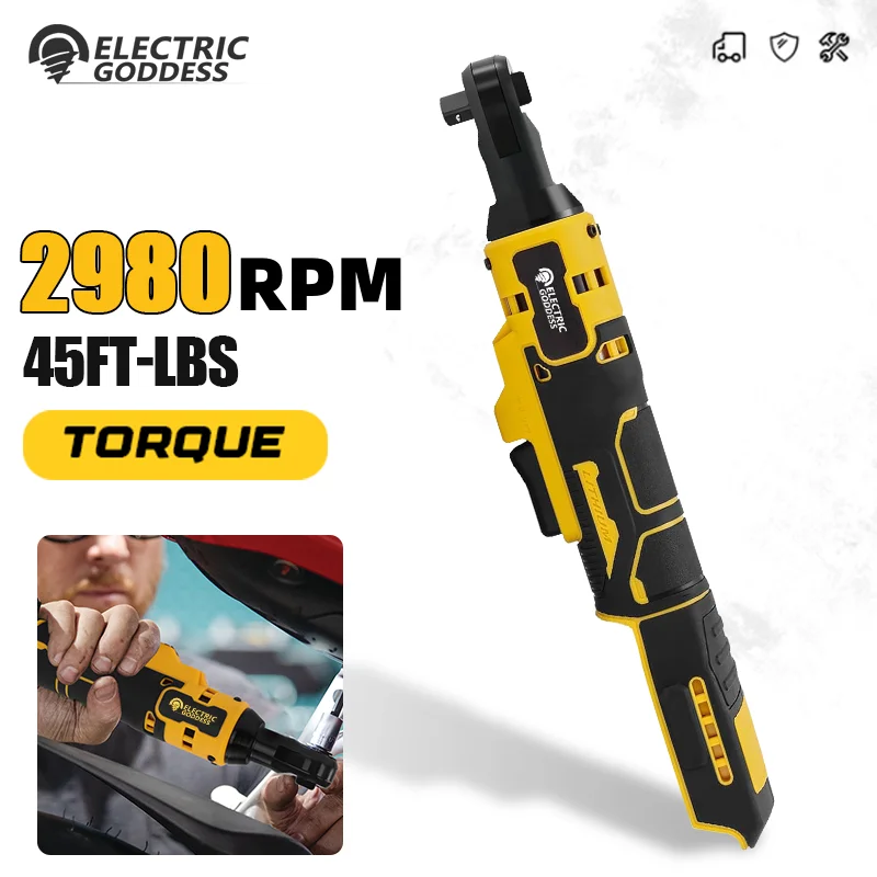 Electric Ratchet Right Angle Wrench 3/8 Inch Cordless Variable Speed Nut Removal Wrench Power Tools For Dewalt 20V Battery Pins
Electric Ratchet Right Angle Wrench 3/8 Inch Cordless Variable Speed Nut Removal Wrench Power Tools For Dewalt 20V Battery Pins