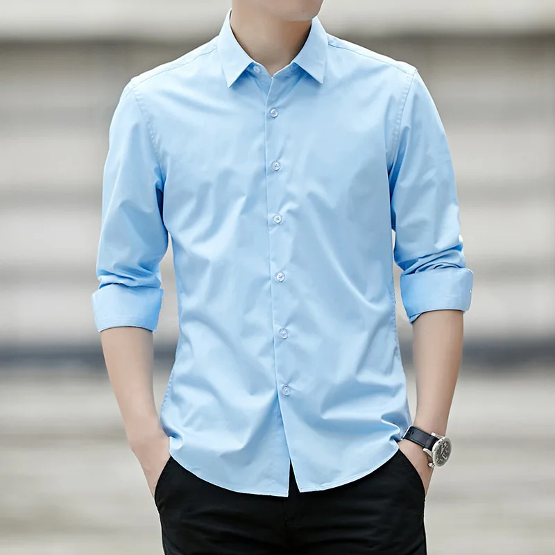 Spring new men's classic white shirt long sleeved plus size business casual shirt for work Korean version slim fit top
Spring new men's classic white shirt long sleeved plus size business casual shirt for work Korean version slim fit top