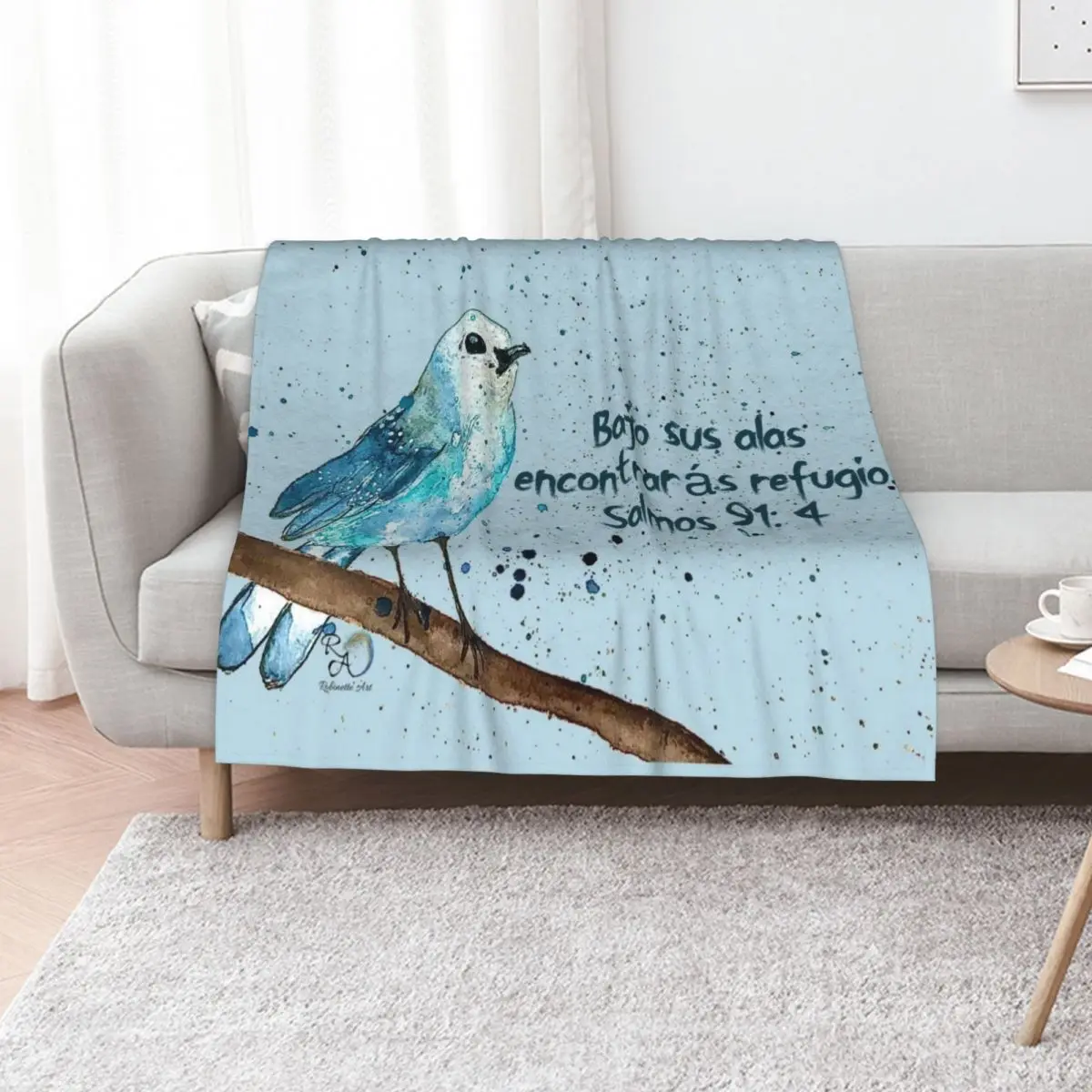 Spanish Under His Wings You Will Find Refuge Original Watercolor Art Throw Blanket Modern Design Soft Blanket for Home Decor
Spanish Under His Wings You Will Find Refuge Original Watercolor Art Throw Blanket Modern Design Soft Blanket for Home Decor