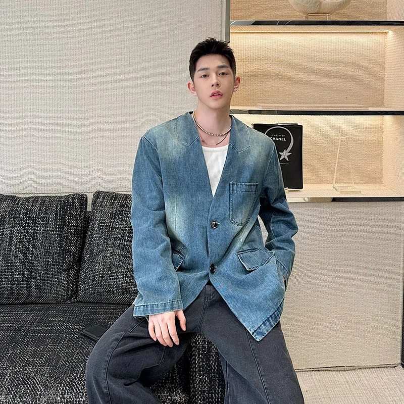 Ретро-куртка из денима в корейском стиле, свободного кроя, для мужчин, в стиле рабочей одежды, с воротником, на раннюю весну, молодежная мода
Ретро-куртка из денима в корейском стиле, свободного кроя, для мужчин, в стиле рабочей одежды, с воротником, на раннюю весну, молодежная мода