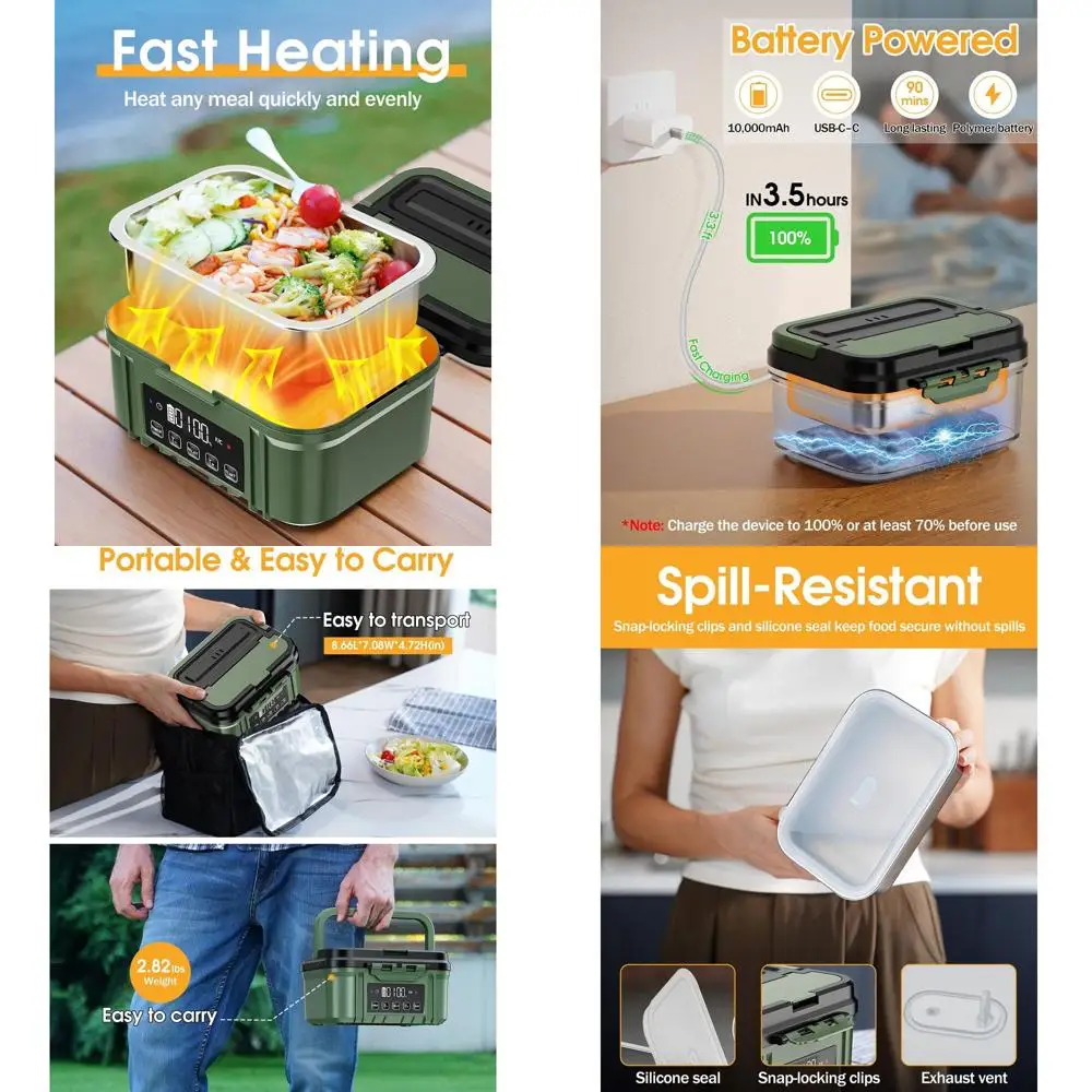 Portable 1.2L Stainless Steel Electric Lunch Box with Timer & Leak-Proof Design for On-the-Go Meals
Portable 1.2L Stainless Steel Electric Lunch Box with Timer & Leak-Proof Design for On-the-Go Meals