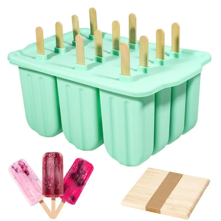 Silicone Popsicles Molds 12 Pieces, Popsicle Holders for with 50 Wooden Sticks Cake Pop Molds, Ice Pop Mold BPA Free Easy Relea
Silicone Popsicles Molds 12 Pieces, Popsicle Holders for with 50 Wooden Sticks Cake Pop Molds, Ice Pop Mold BPA Free Easy Relea